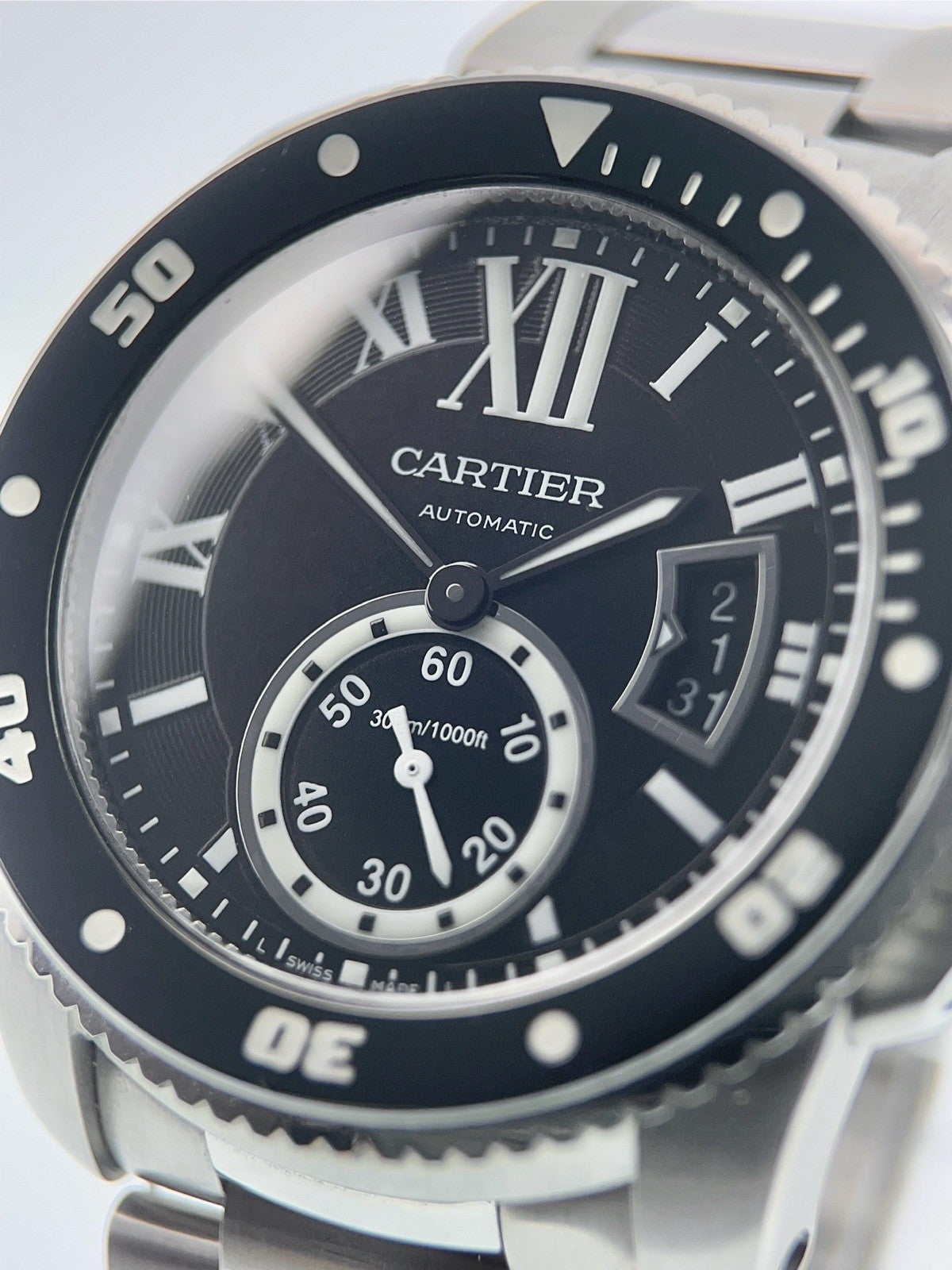 Cartier Calibre de Cartier Steel Black Dial 42mm Automatic Men's Watch W7100057