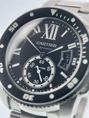 Cartier Calibre de Cartier Steel Black Dial 42mm Automatic Men's Watch W7100057