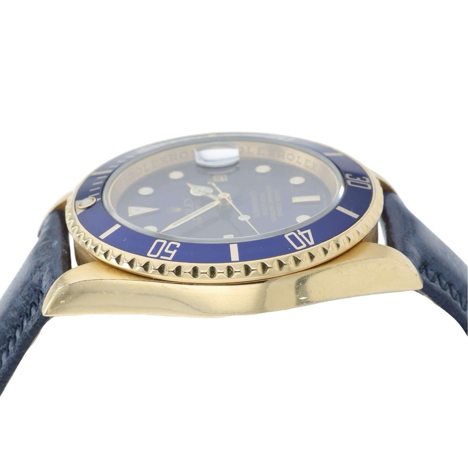Rolex Submariner Blue Dial 18k Yellow Gold 40mm Automatic Mens Watch 16618