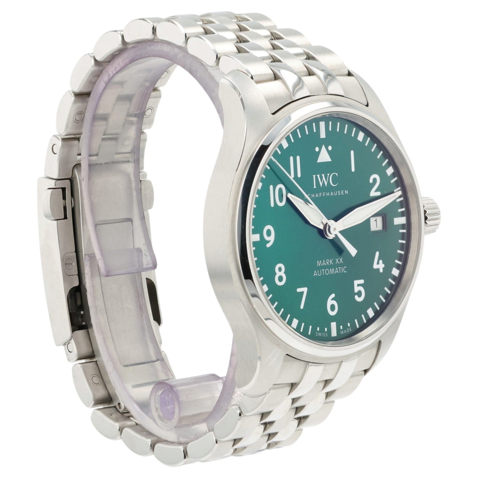IWC Pilot Mark XX Green Dial Date Stainless Steel 40mm Auto Men's Watch IW328206