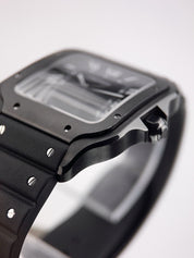 Cartier Santos Stainless Steel Black Dial 39.8 Automatic Mens Watch WSSA0039