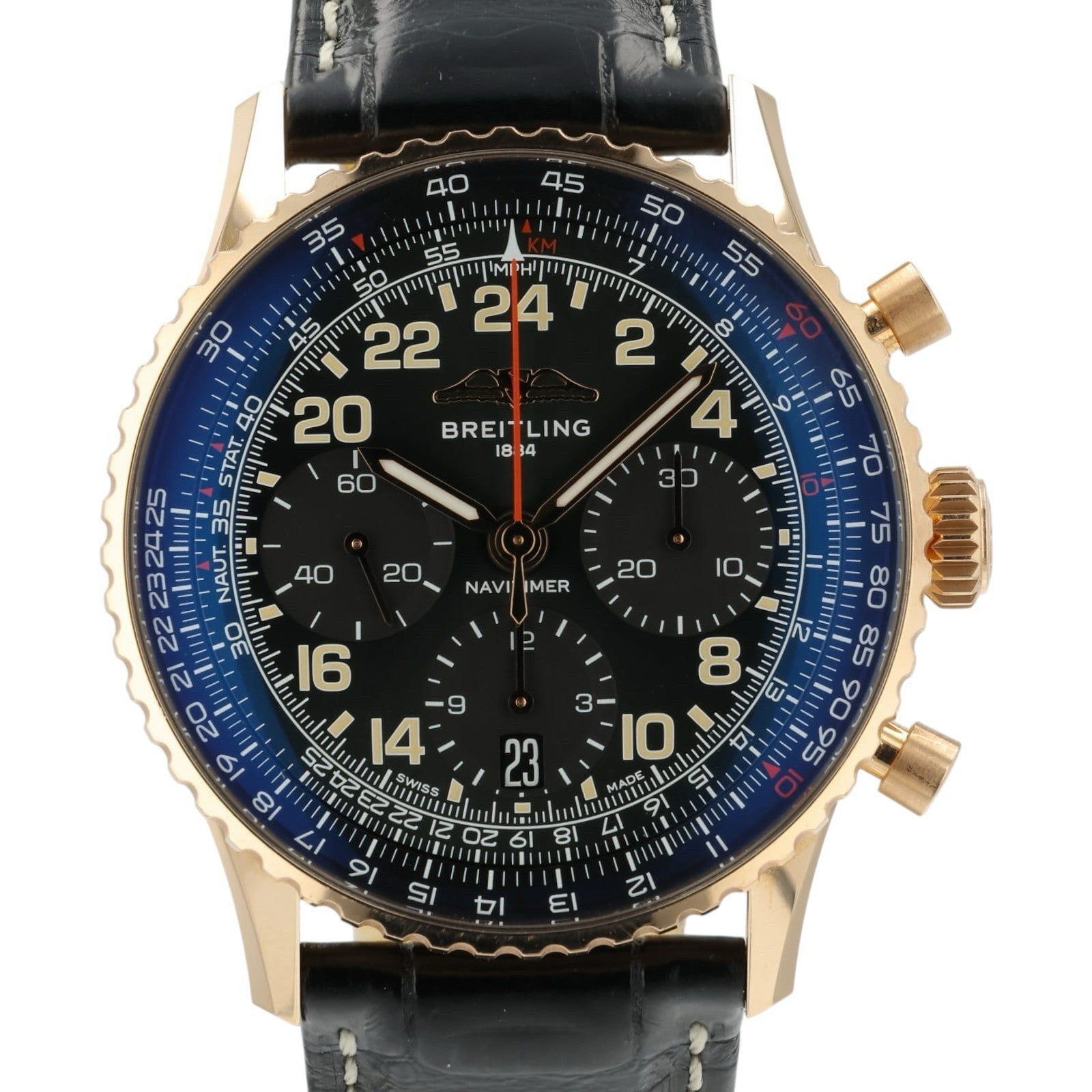Breitling Navitimer B12 Green Dial 18k Rose Gold 41mm Automatic Men’s RB12302A