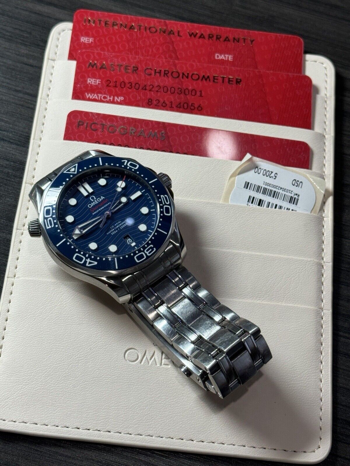 Omega Seamaster Diver Co-Axial Chronometer 210.30.42.20.03.001 W/ Papers