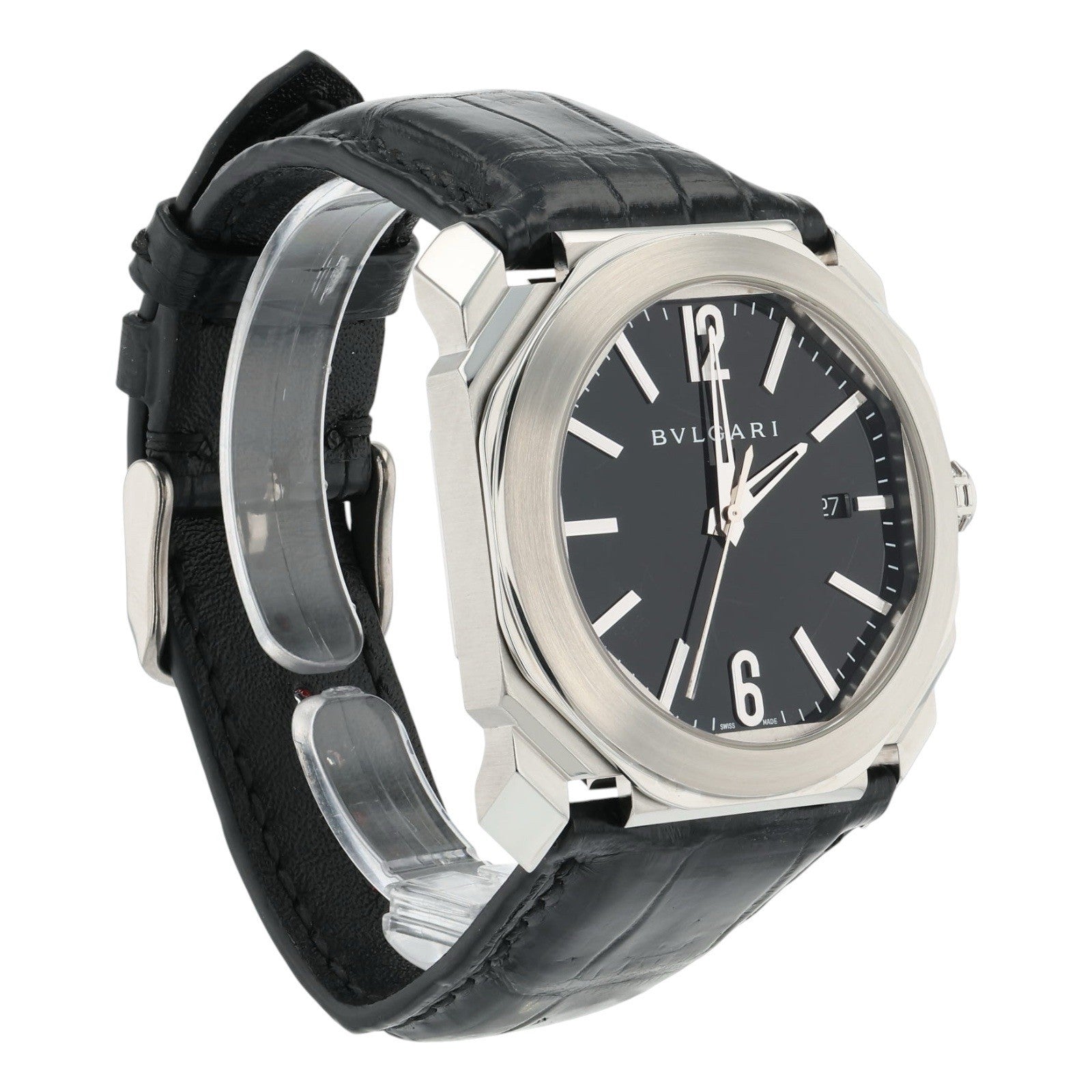 Bulgari Octo Stainless Stainless Steel Black Dial 41mm Automatic Mens BGO41S