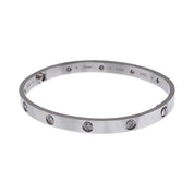 Cartier Love Bracelet WG 10 Diamonds 18k White Gold Size 20 CRB6040720