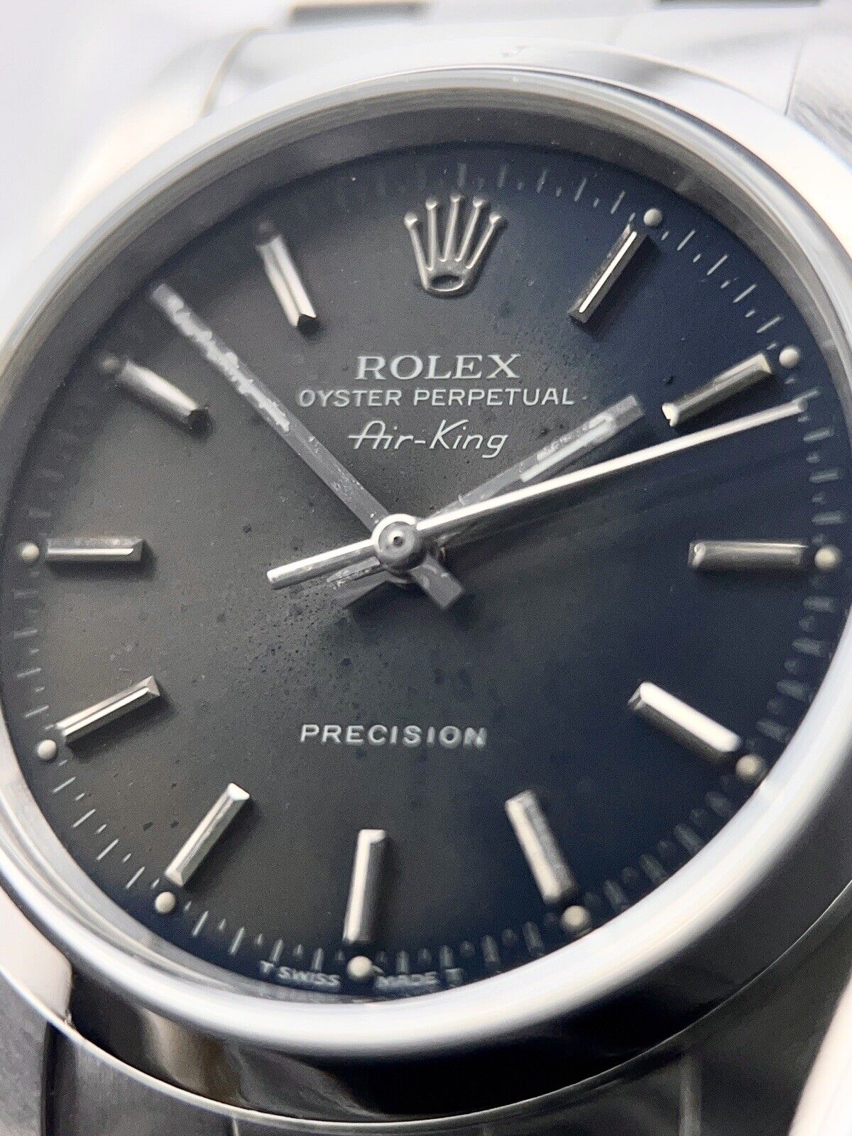 Rolex Air King Ref 14000 Automatic 34mm Fading Blue Dial With Papers 1999