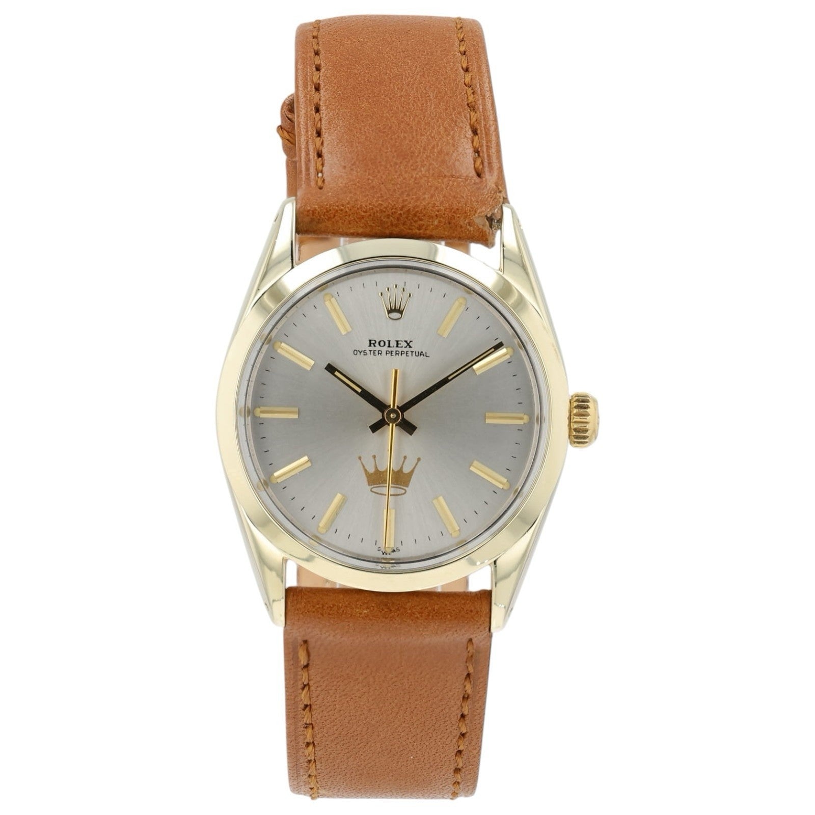 Rolex OP Hallmark Silver Dial Gold & Steel 34mm Automatic Men’s Watch 1024
