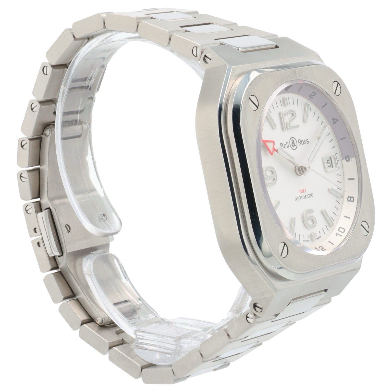 Bell & Ross BR05 Stainless Steel White Dial 41mm Automatic Men’s Watch BR05GMT