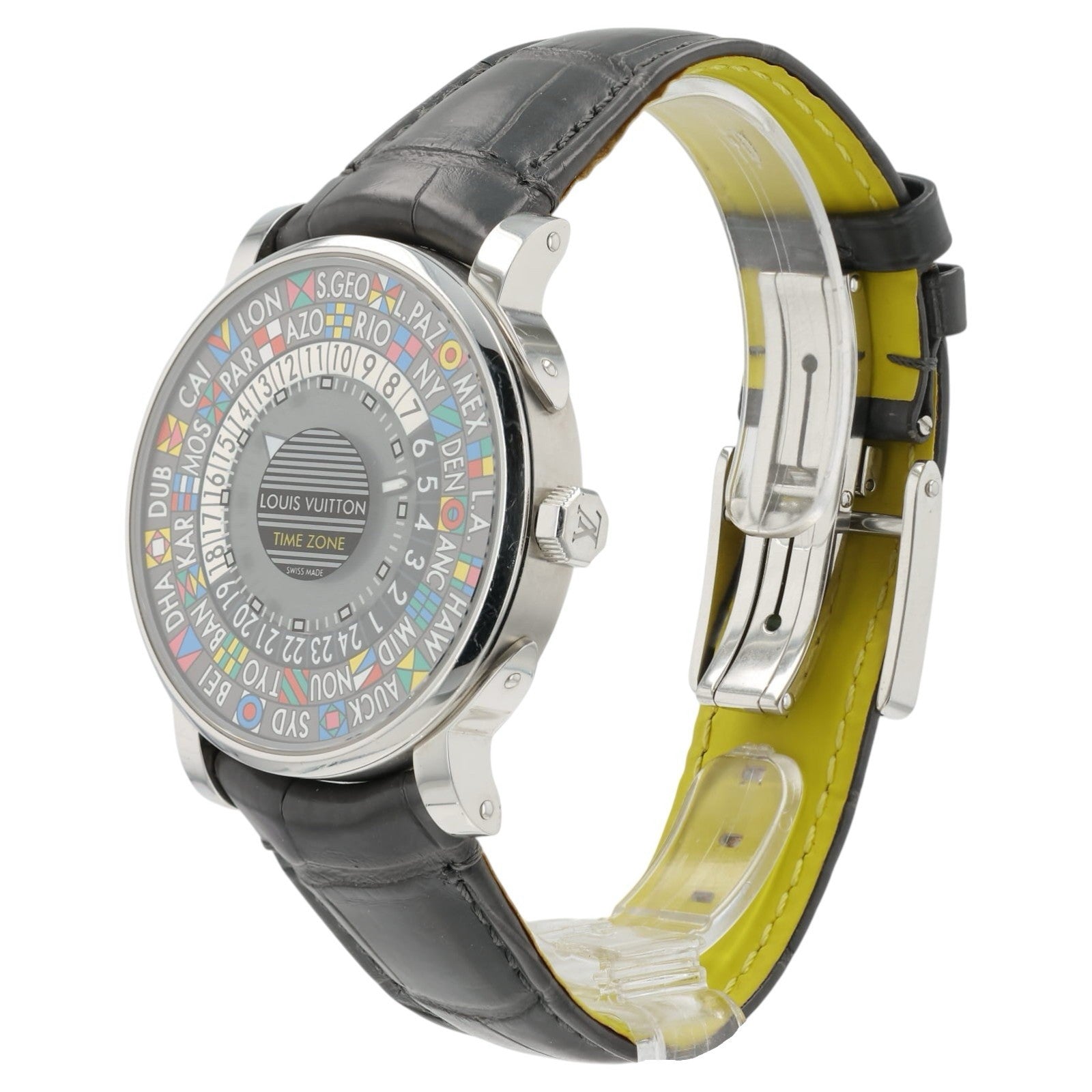 Louis Vuitton World Timer Multi-color Dial Steel 39mm Automatic Mens Watch Q5D20