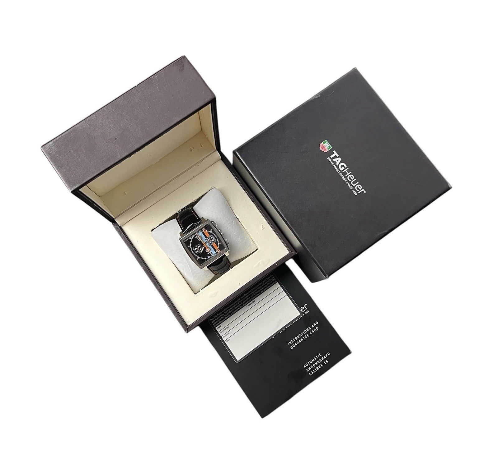 Tag Heuer Monaco Black Dial Stainless Steel 38mm Automatic Men’s Watch CW211A