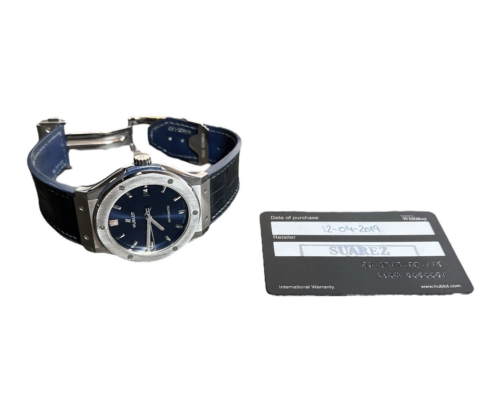 Hublot Classic Fusion Titanium Blue Dial 45mm Men's Watch 511.NS.7170.LR
