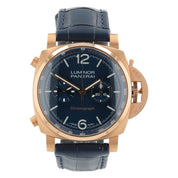 Panerai Luminor Marina 18k Rose Gold  Blue Dial 44mm Automatic Mens PAM01111