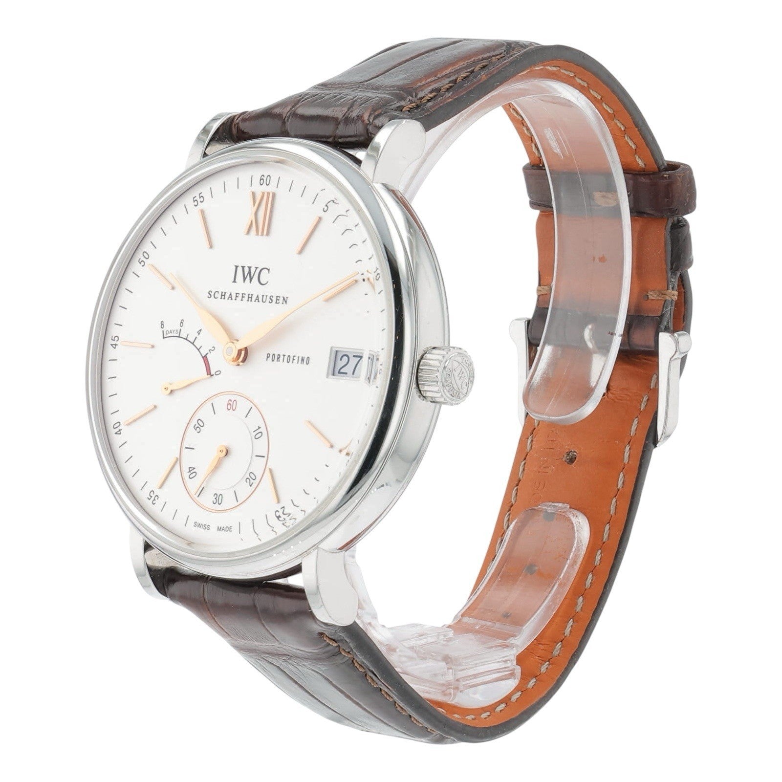IWC Portofino Stainless Steel White Dial 45mm Manual Wind Men’s Watch IW510103