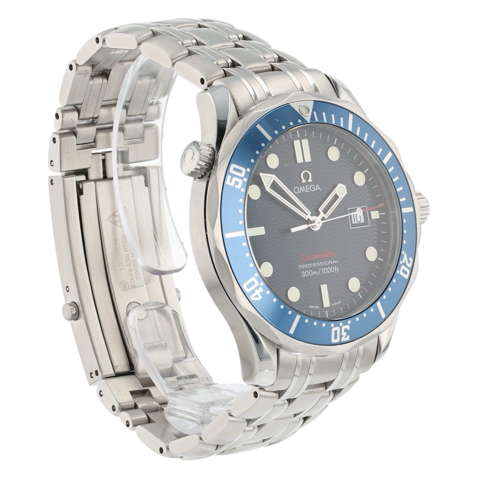 Omega Seamaster Steel Blue Dial 41mm Quartz Movement Mens Watch 2221.80.00