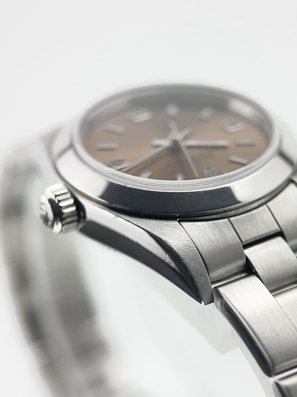 Rolex Oyster Perpetual Stainless Steel Salmon Dial 24mm Automatic Womens 76080