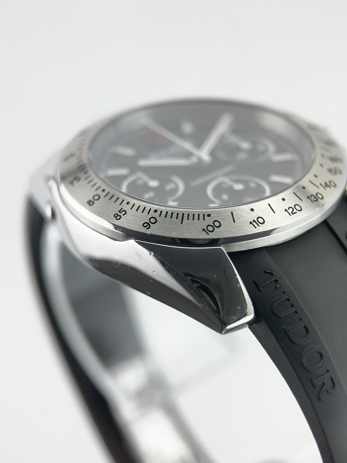 Tudor Sport Chronograph Stainless Steel Black Dial 41mm Automatic Mens 20300 B&P