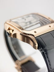 Cartier Santos 18k Rose Gold Silver Dial 43.3mm Automatic Men’s Watch WGSA0017