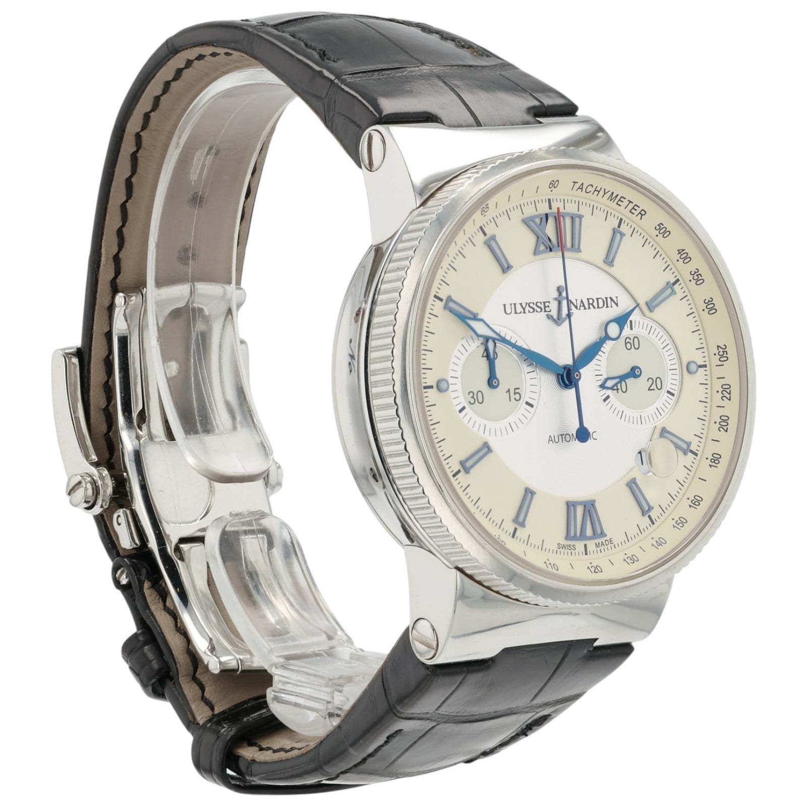 Ulysse Nardin Maxi Marine Ivory Dial Stainless Steel 41mm Automatic Mens 353-66