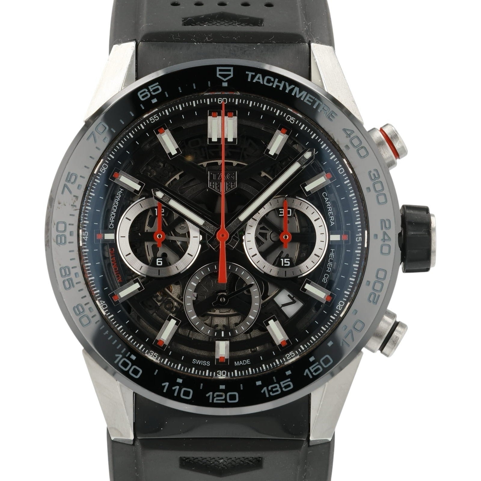 Tag Heuer Carrera Black Dial Stainless Steel 45mm Automatic Men’s Watch CBG2A10