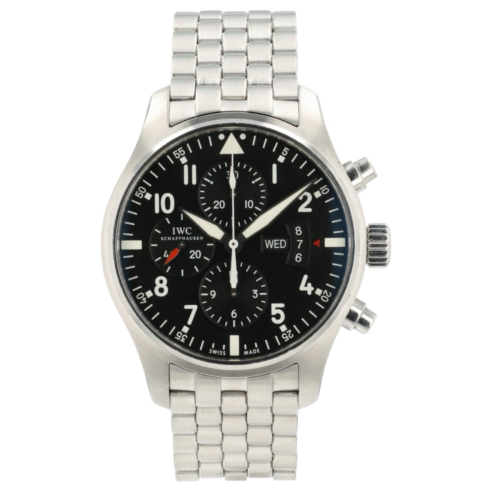 IWC Pilots Chronograph Black Dial Steel 43mm Automatic Men's Watch IW377701