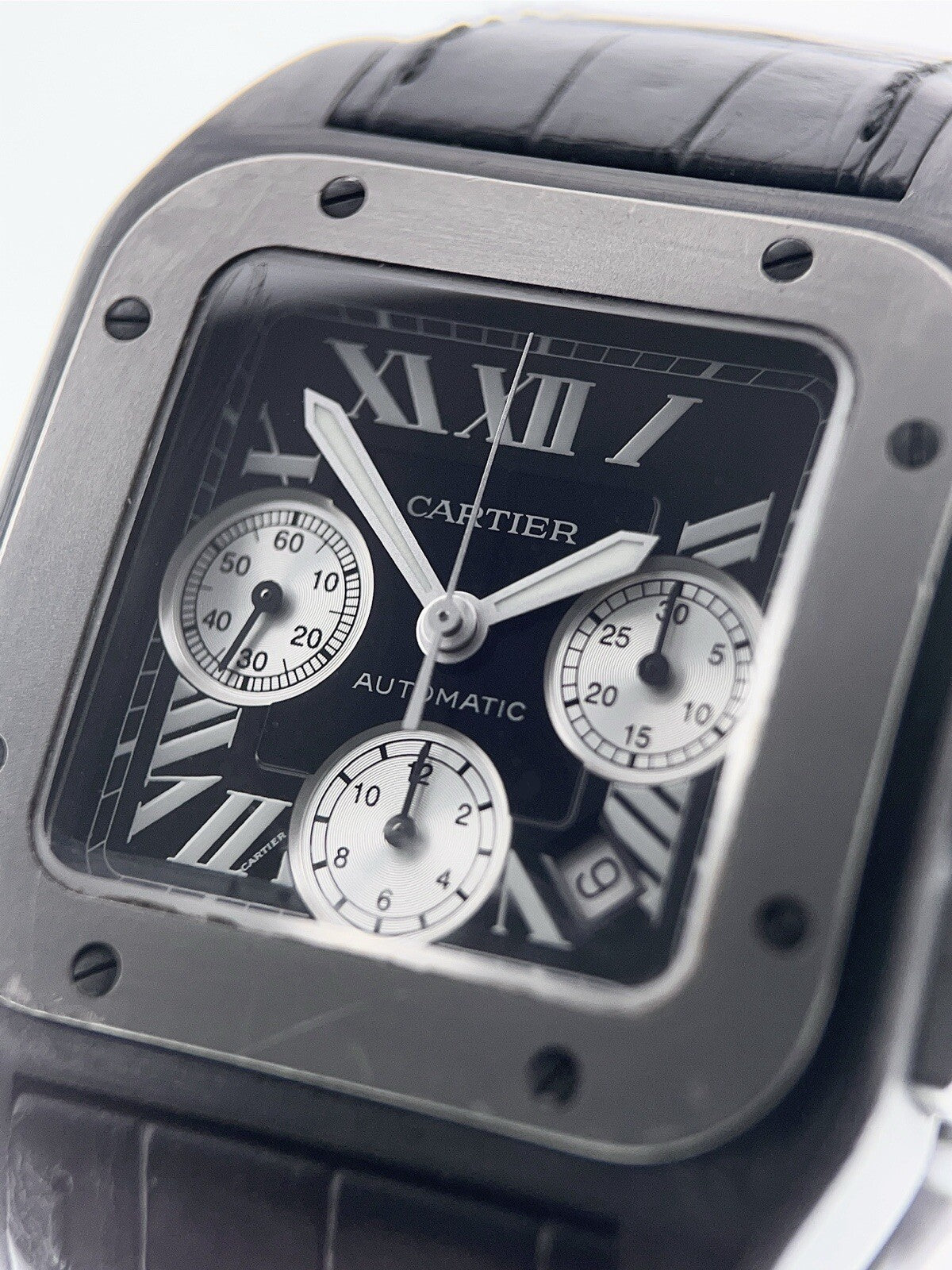 Cartier Santos 100 Chronograph Titanium Black 46mm Automatic Watch W2020005