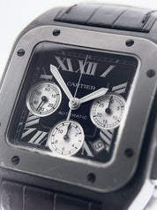 Cartier Santos 100 Chronograph Titanium Black 46mm Automatic Watch W2020005