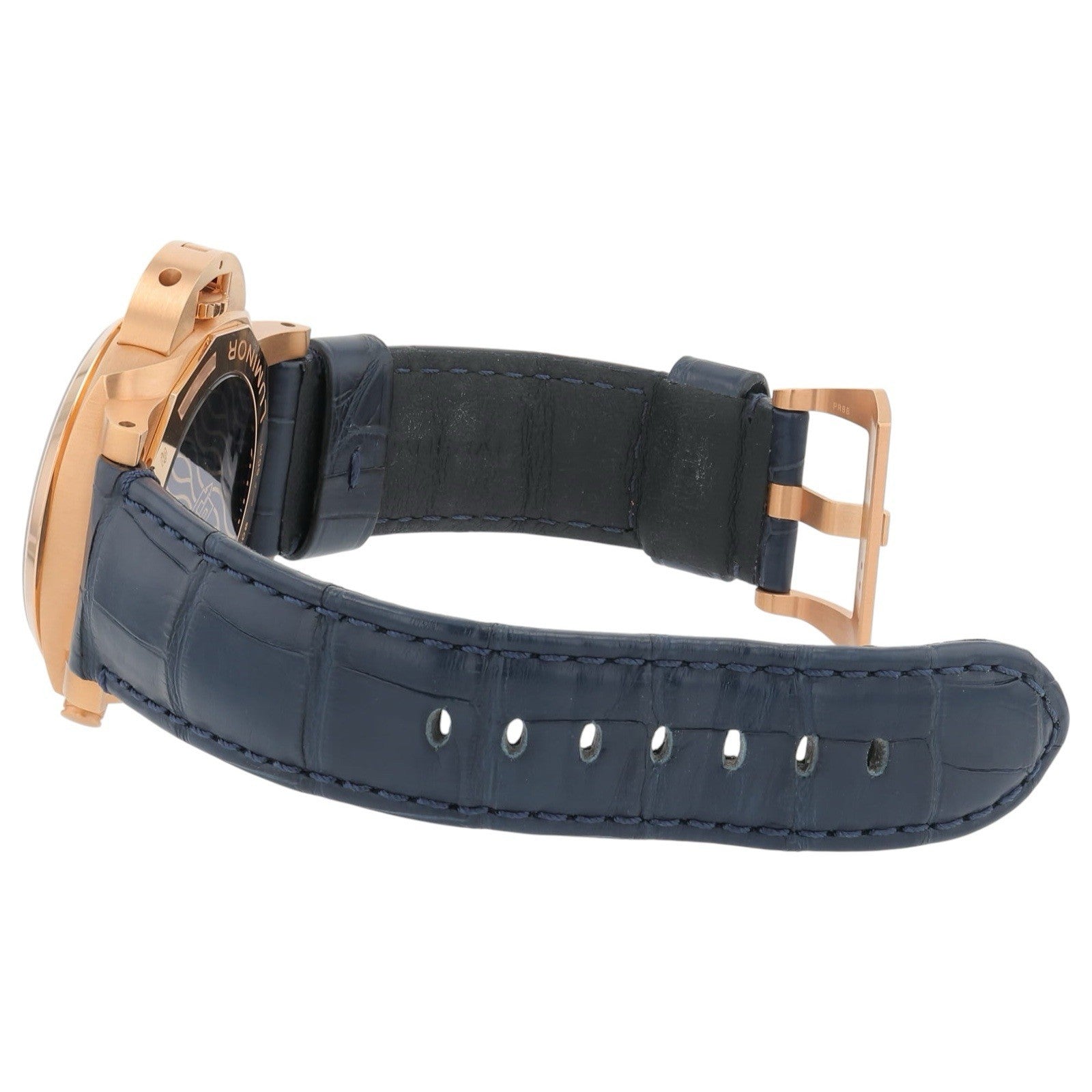 Panerai Luminor Marina 18k Rose Gold  Blue Dial 44mm Automatic Mens PAM01111