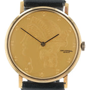 Universal Geneve Coin 18k Yellow Gold 34mm Gold Dial Manual Wind Men’s Watch