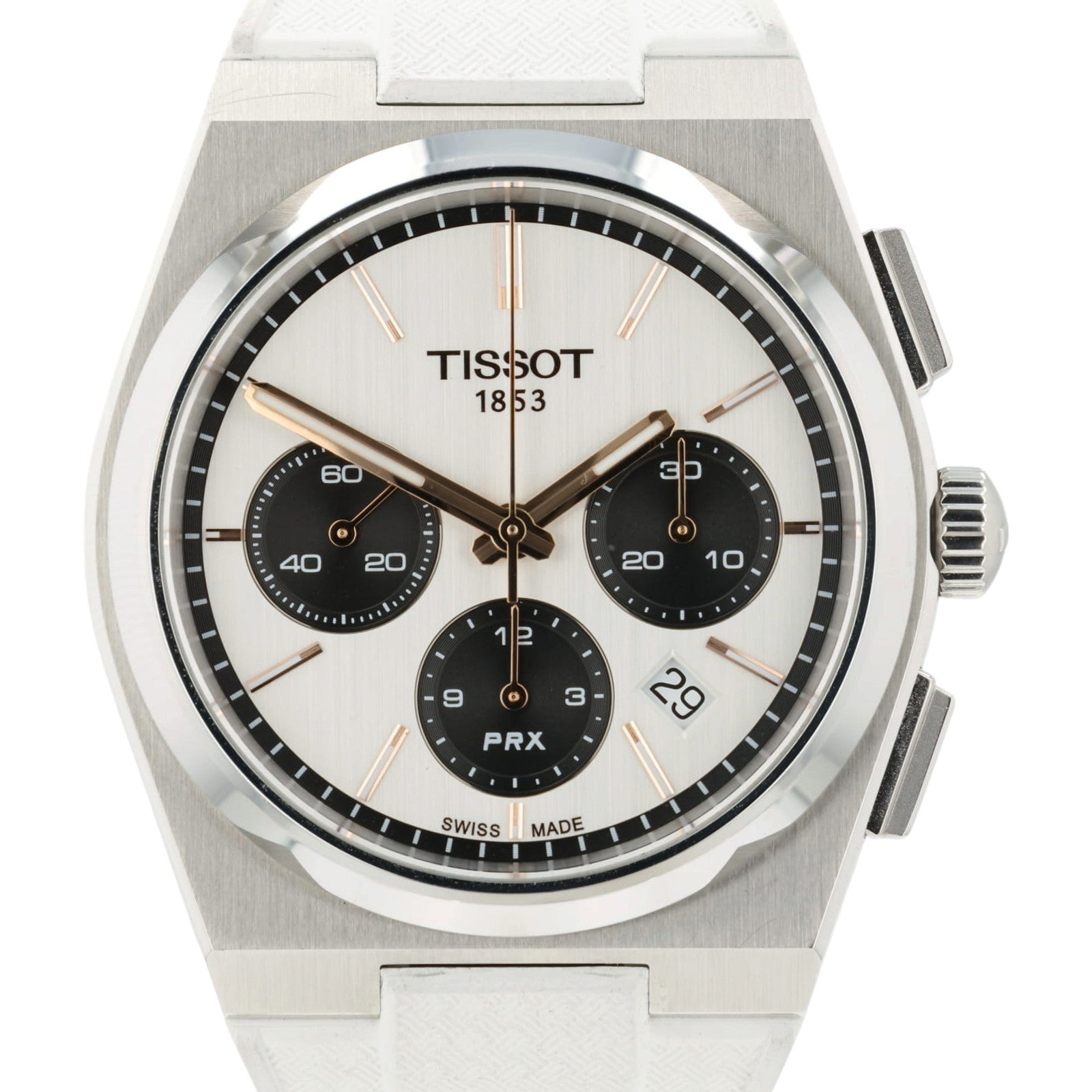 Tissot PRX White Dial Stainless Steel 42mm Automatic Mens Chronograph T137427