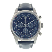 Breitling Transocean Stainless Steel Blue Dial 46mm Automatic Men's Watch AB0510