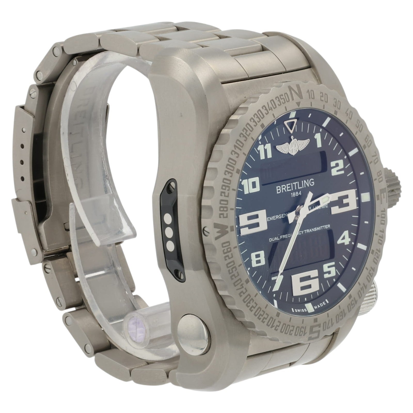 Breitling Emergency Black Dial Titanium 51mm Quartz Mens Watch E76325