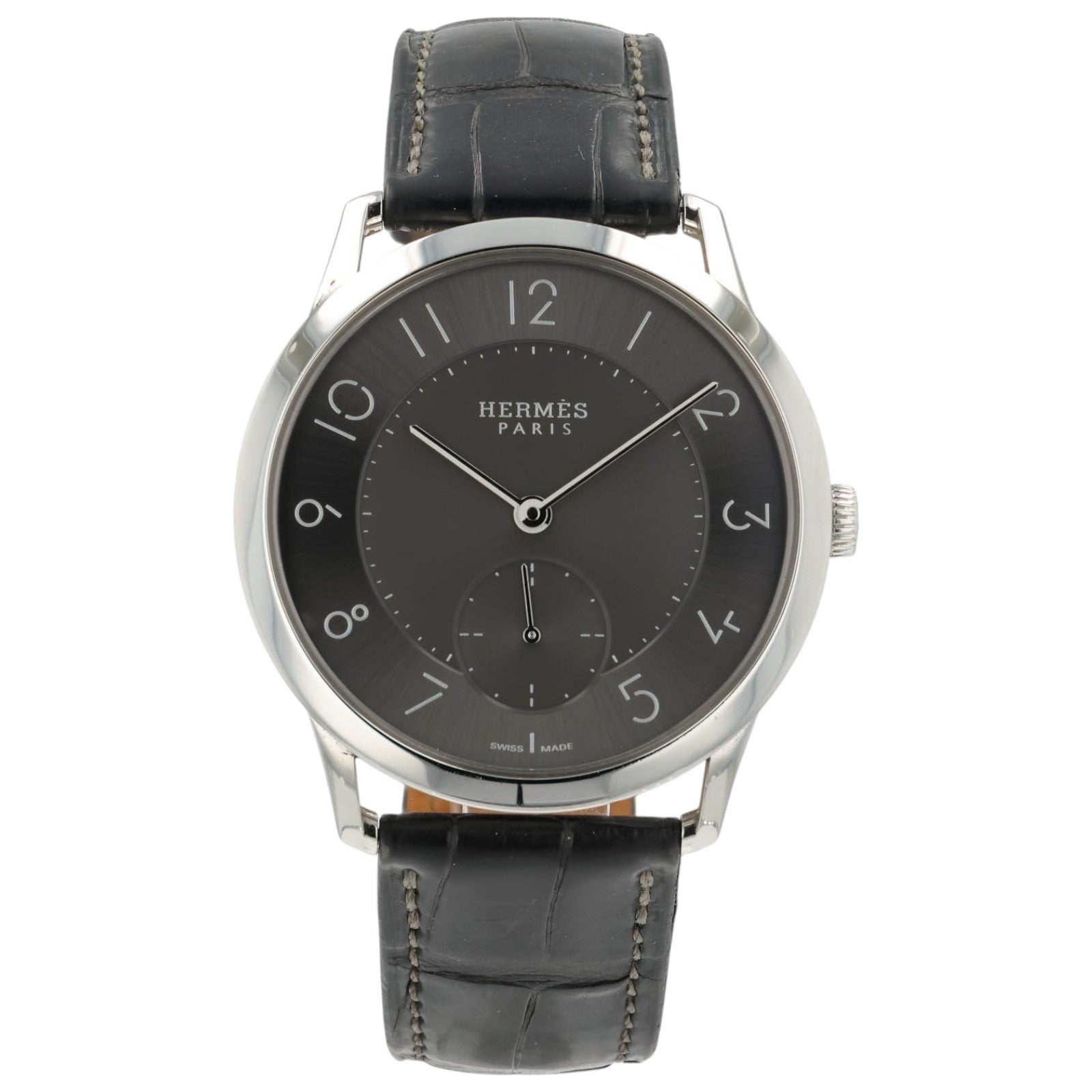 Hermes Slim D’hermes Gray Dial Stainless Steel 39.5mn Auto Men’s Watch CA2.810