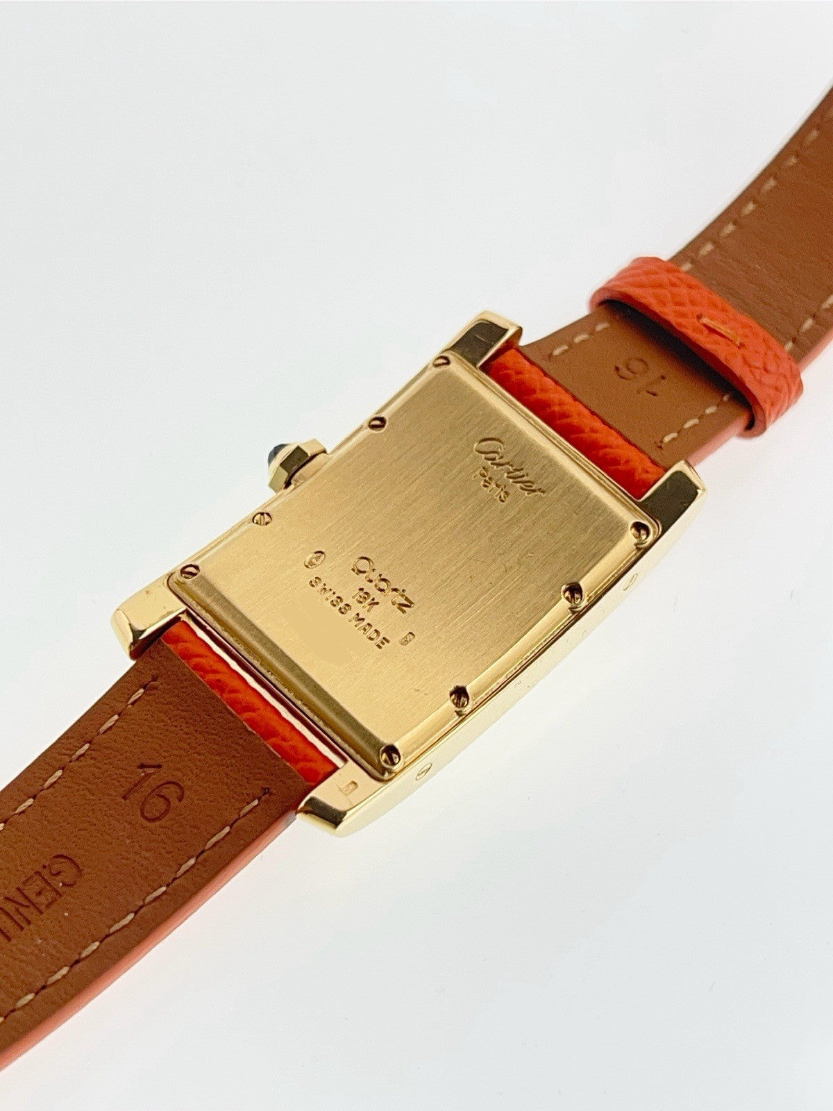 Cartier Tank Americaine 18k Yellow Gold Silver Dial 24mm Quartz Watch 8012905