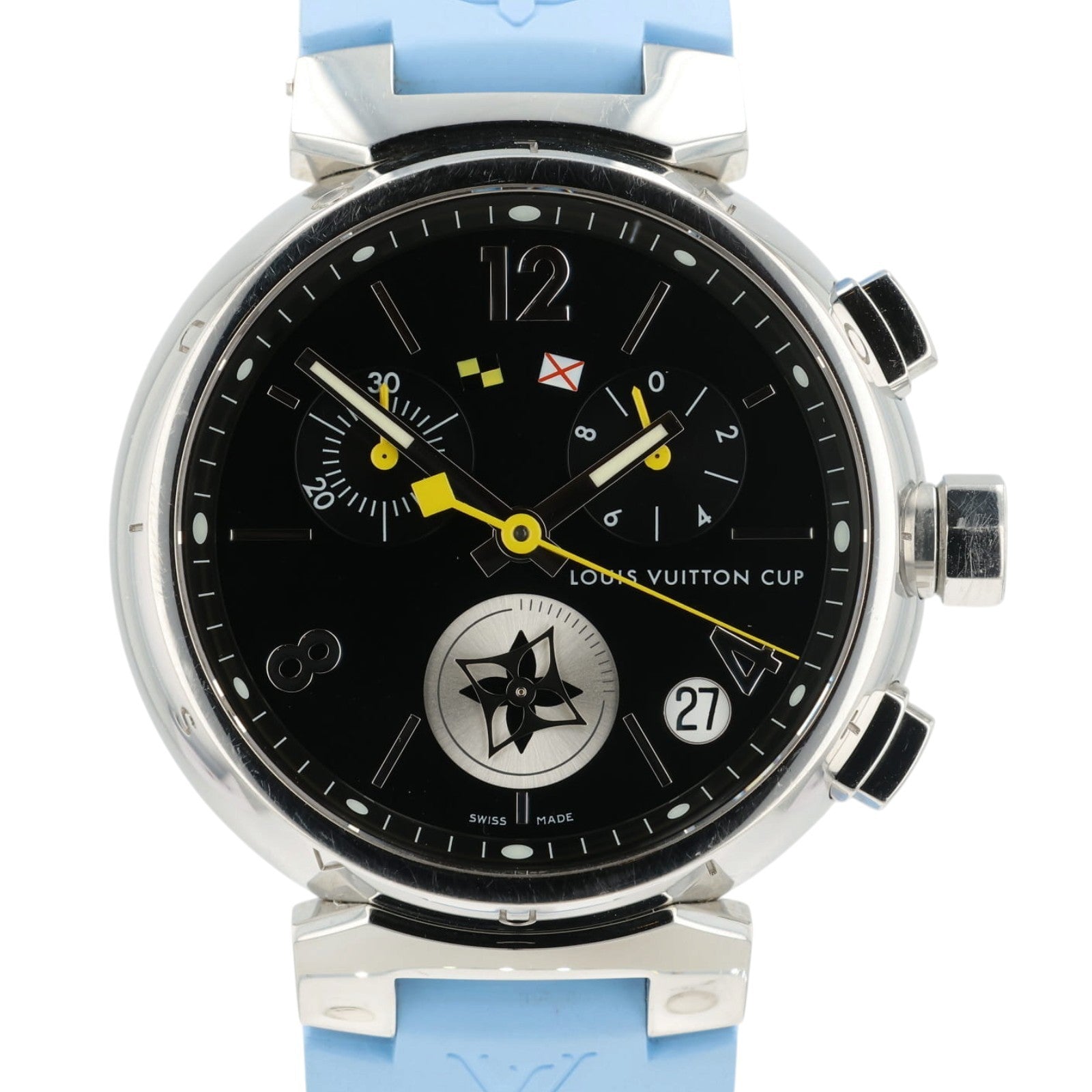 Louis Vuitton Tambour Lovely Cup Black Dial Steel 39mm Quartz Mens Watch Q11BG