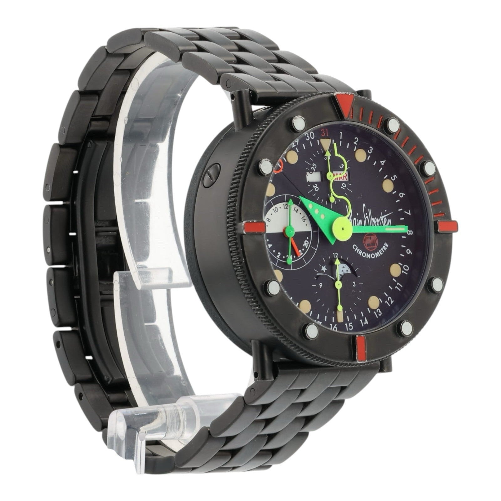 Alain Silberstein Kronomarine Black Dial Steel 40mm Automatic Men’s Watch