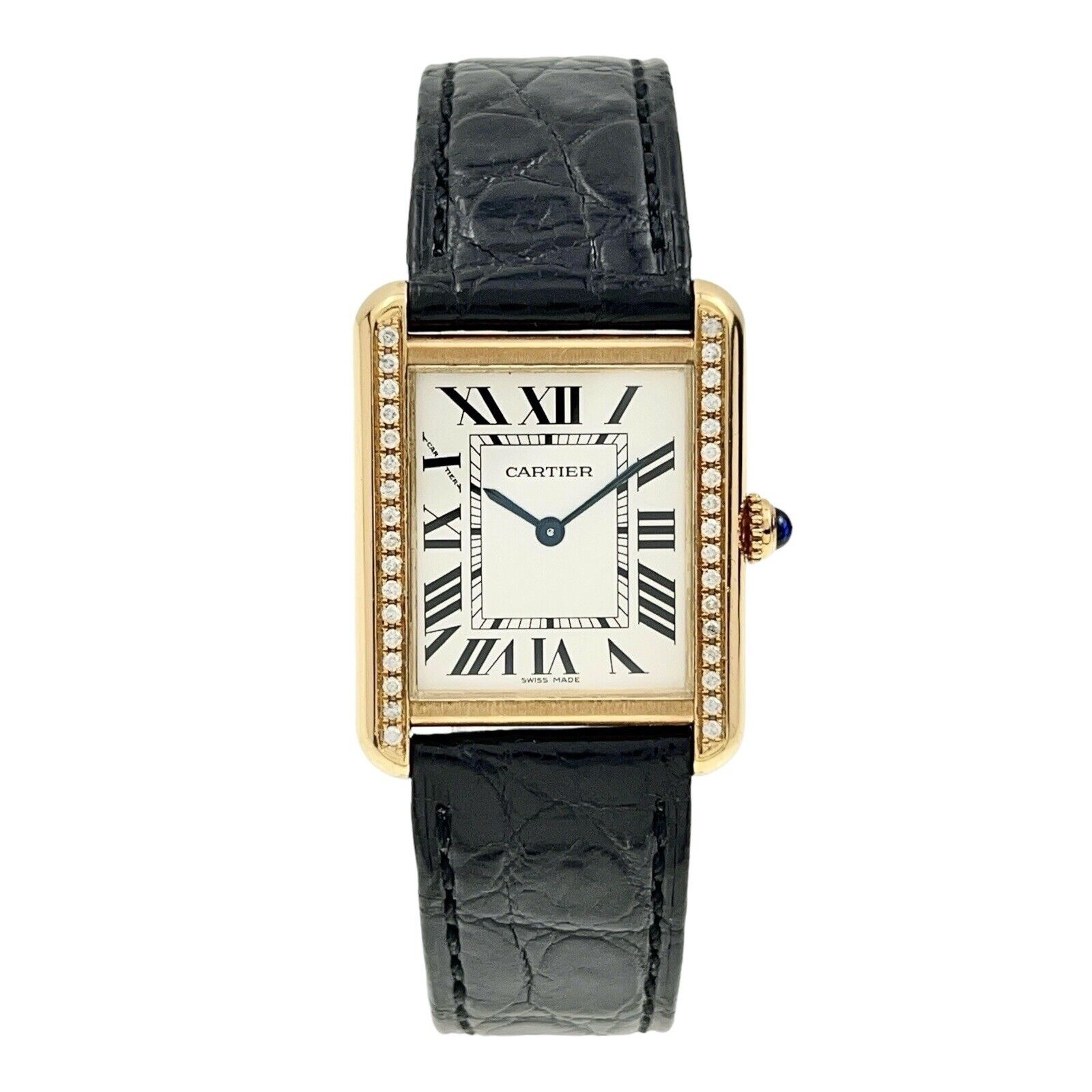 Cartier Tank Solo Steel and 18k Yellow Gold Quartz Watch 2743 - AM Diamonds