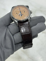 Breitling B25 Datora 42mm Premier Chronograph Calendar Moonphase Salmon AB2510