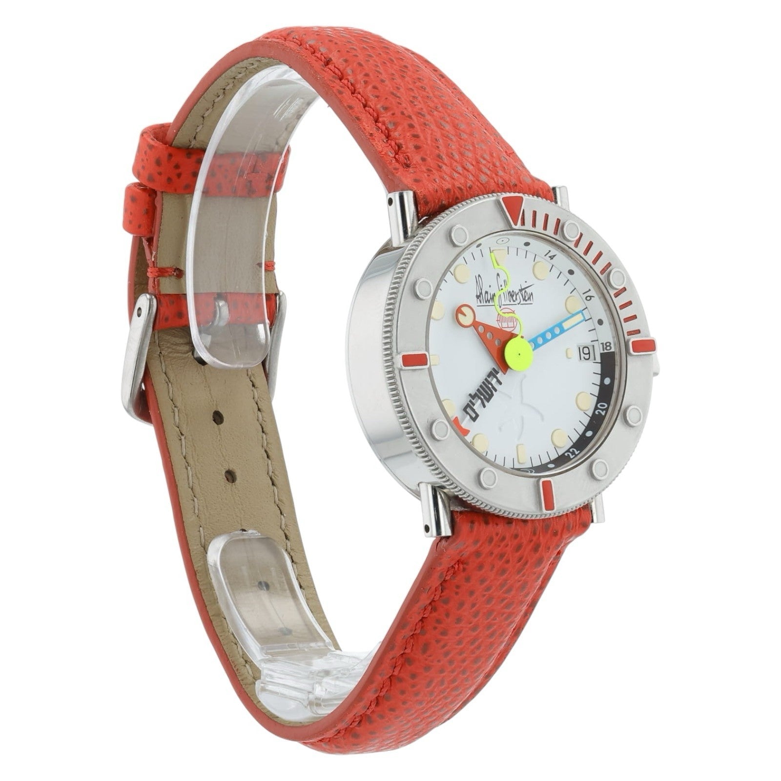 Alain Silberstein Stainless Steel White Dial 37.5mm Automatic Unisex Marine GMT
