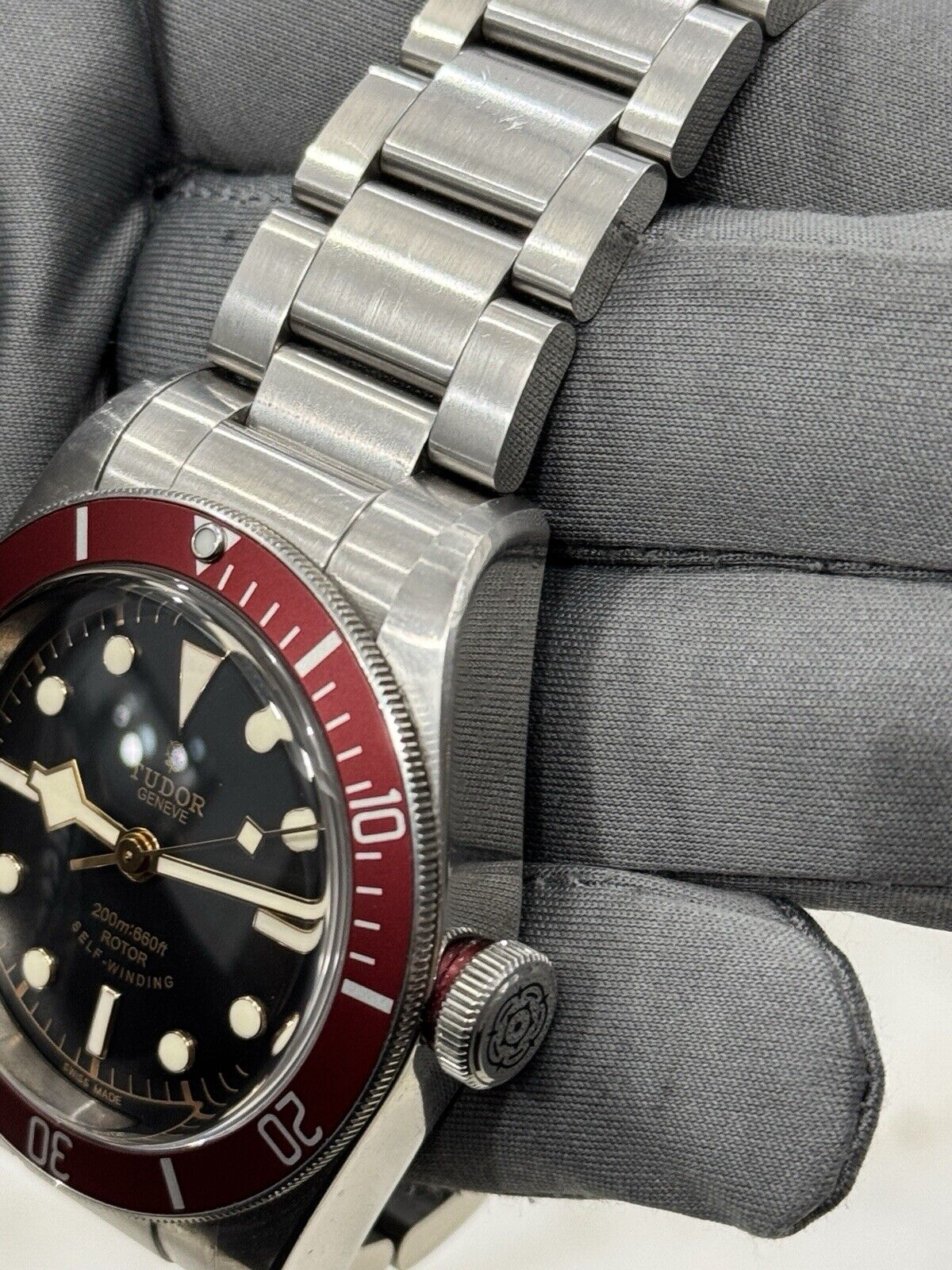 2014 Tudor Black Bay Smiley Stainless Steel Red 41mm Automatic Watch 79220R