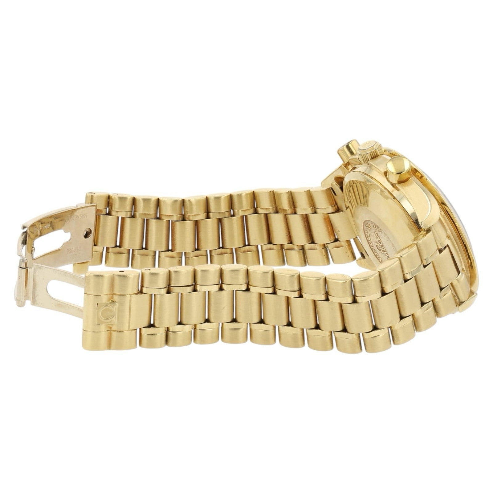 Omega Speedmaster 18k Yellow Gold White Dial 39mm Automatic Mens Watch 175.0034