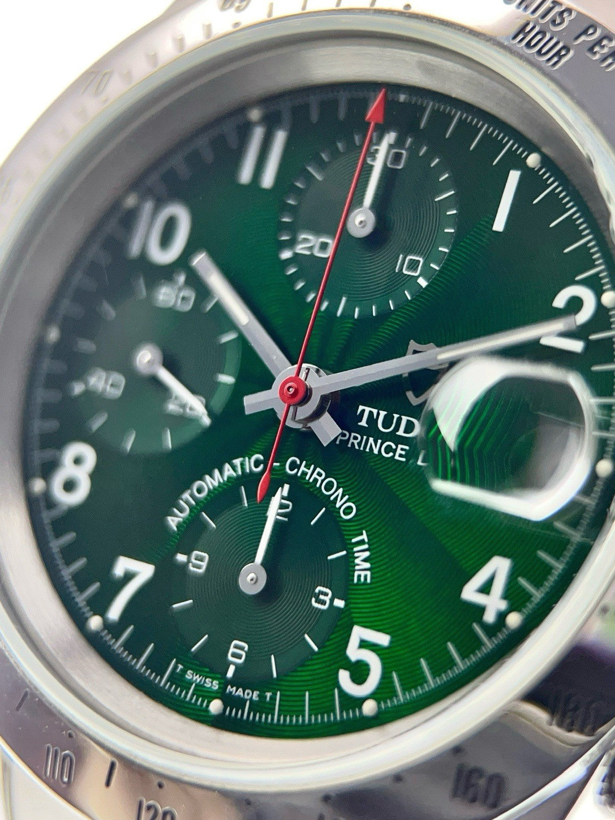 Steel Green Tudor Prince Date Chronograph 79280P | Birmingham Luxury Watches Birmingham, Michigan