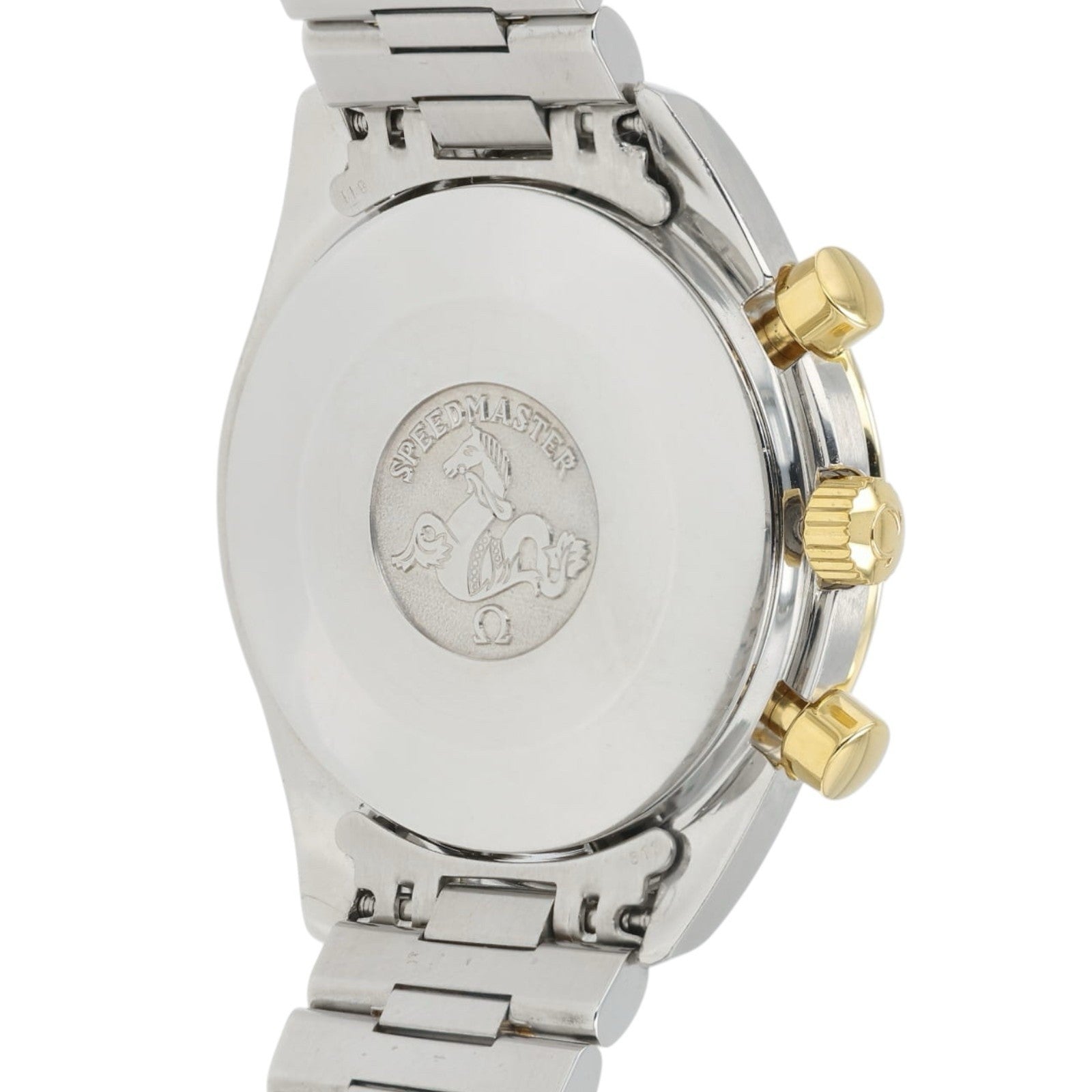 Omega Speedmaster Reduced White Dial 18k Yellow Gold & Steel 39mm Mens 175.0033