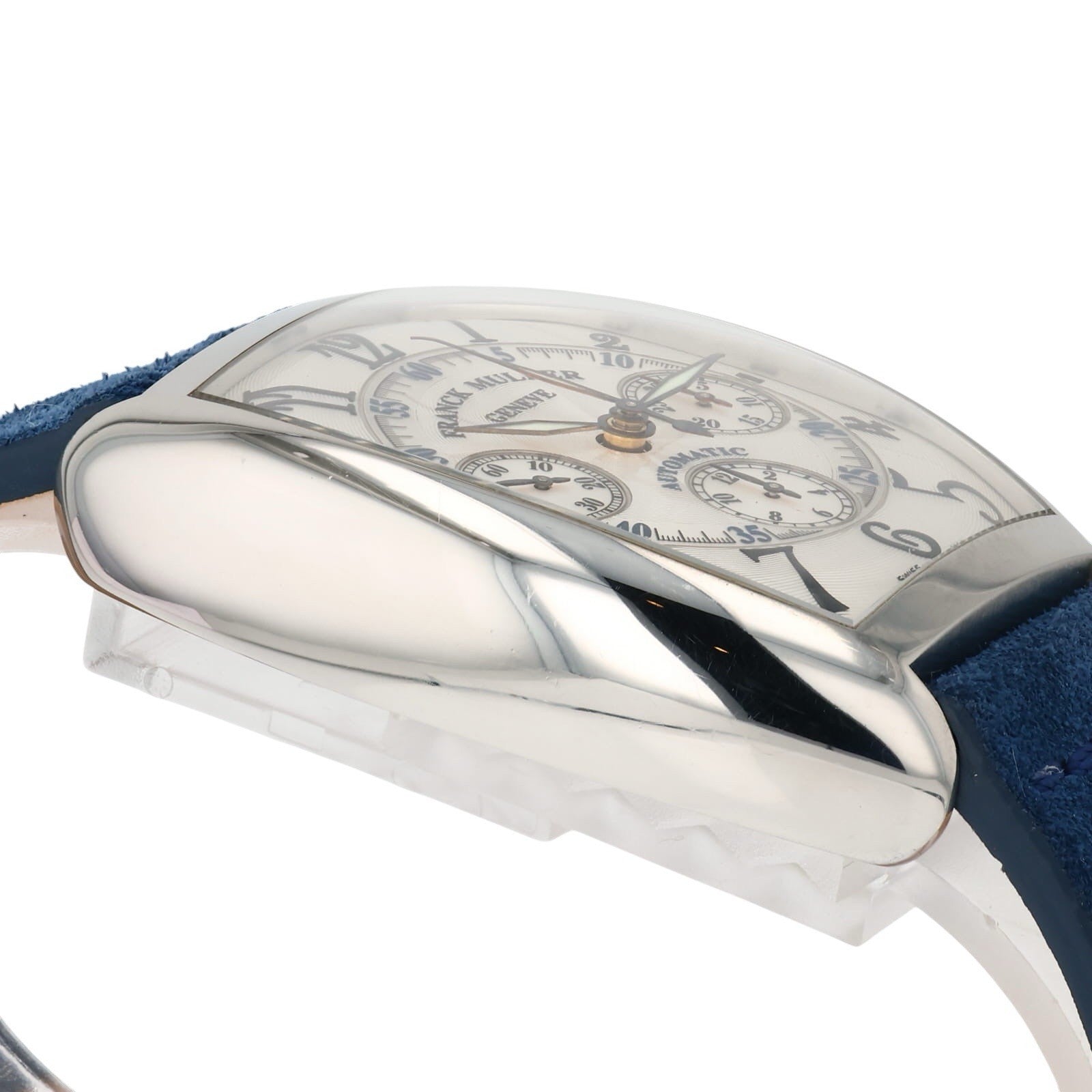 Franck Muller Cintree Curvex Steel Silver Dial 35mm Automatic Men’s Watch 7850CC