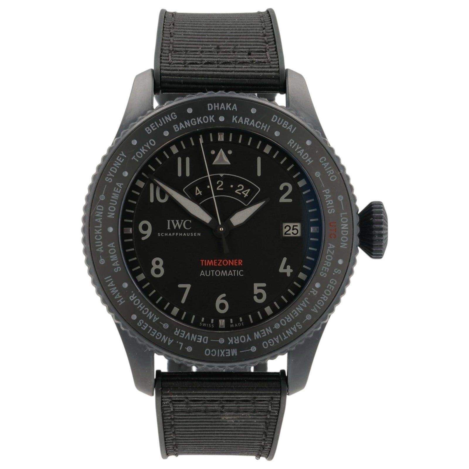 IWC Pilot Timezoner Top Gun Black Dial Ceramic 46mm Auto Men’s Watch IW395505