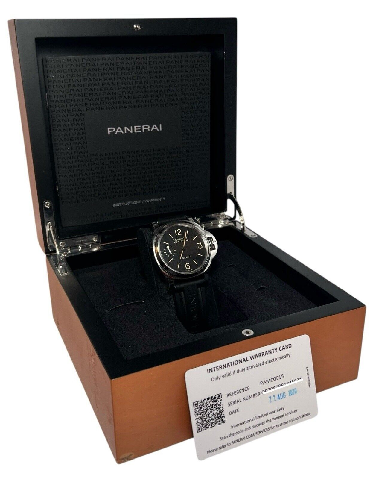 Panerai Luminor Base Stainless Steel Black Dial 44mm Manual Wind Men’s PAM00915