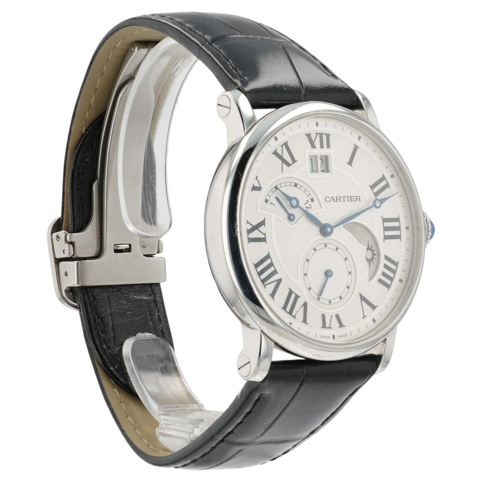 Cartier Rotonde Retrograde GMT Silver Dial Steel 42mm Automatic Mens W1556368
