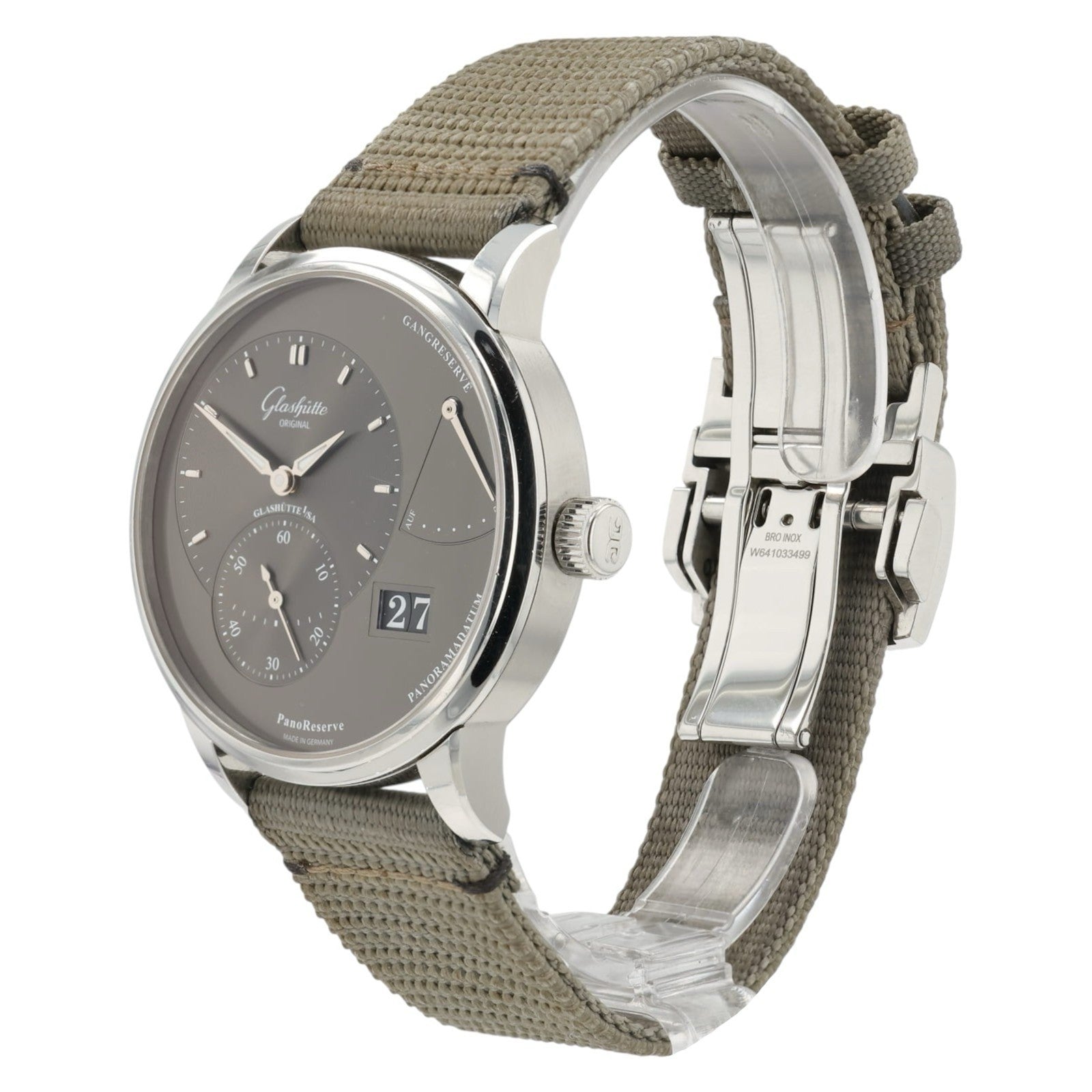 Glashutte PanoReserve Gray Dial Stainless Steel 40mm Manual 1-65-01-23-12-66