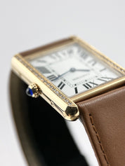 Cartier Tank Solo 18k Gold 3167 27.5mm Quartz Movement Unisex Watch Diamond