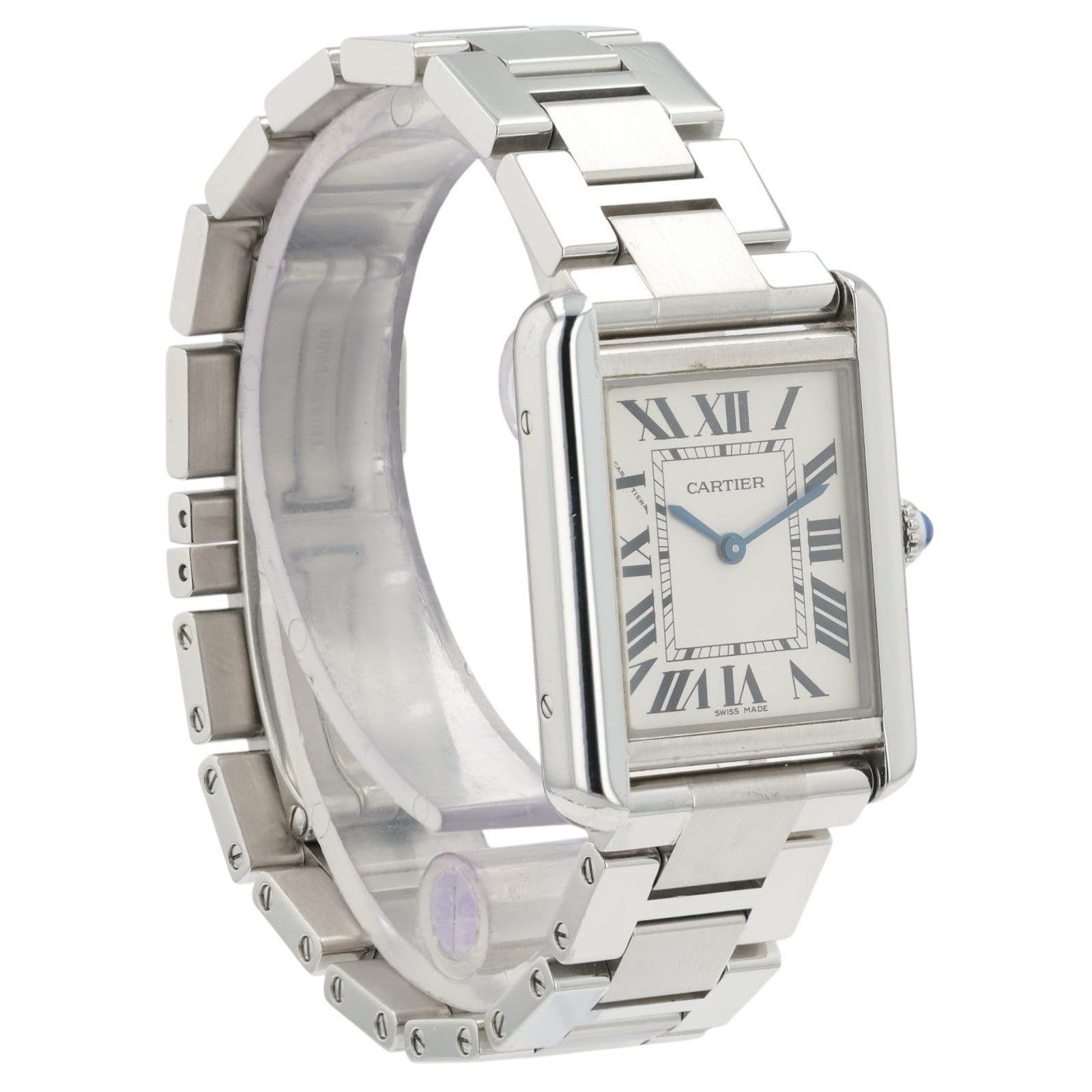 Cartier Tank Solo Silver Dial Stainless Steel 24mm Quartz Women's Watch W5200013