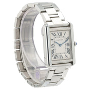 Cartier Tank Solo Silver Dial Stainless Steel 24mm Quartz Women's Watch W5200013